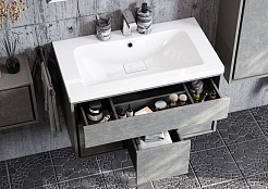 Акватон Мебель для ванной Уэльс 80 темный шоколад – фотография-5